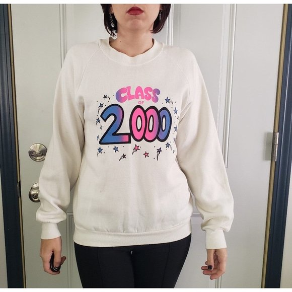 Class of 2000 White Crew Neck Sweatshirt - Picture 1 of 6